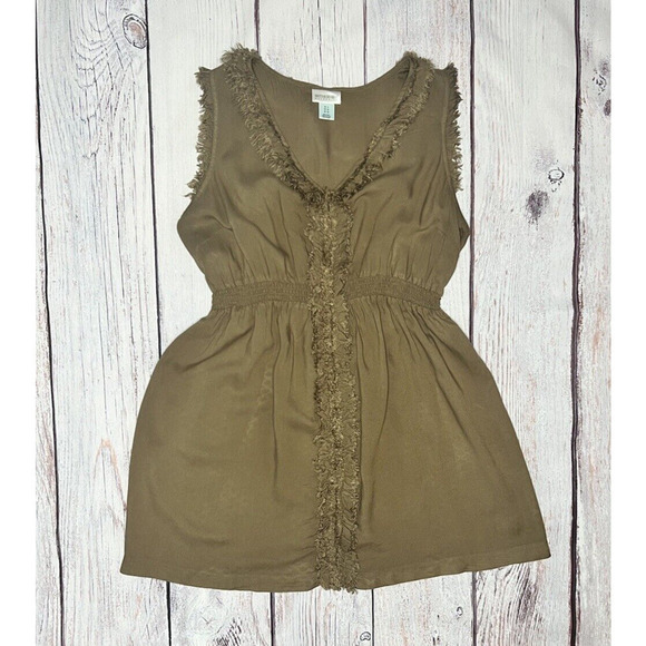 Motherhood Maternity Sleeveless Lightweight Top Spring Summer Olive Size L - Picture 1 of 5